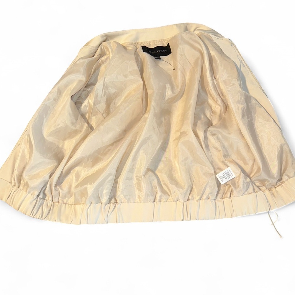 Chapter Cream Bomber Jacket Lightweight Ribbed Collar - Picture 2 of 4